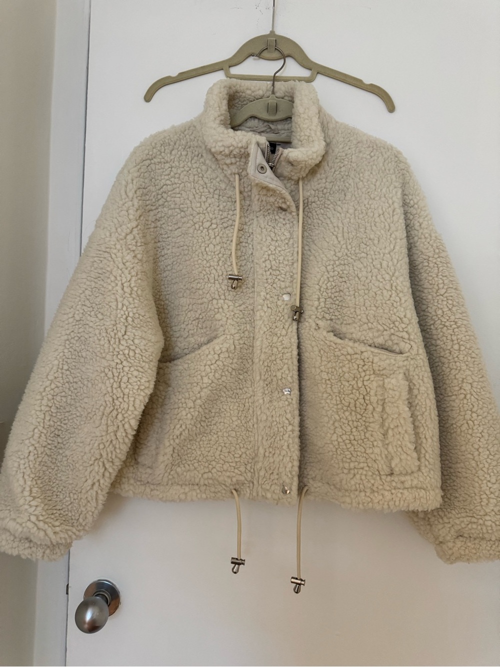 Stella + Lorenzo Cream Teddy Sherpa Jacket